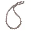 Colier Agat gri sfere fatetate 8mm