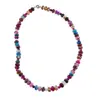 Colier Agat multicolor discuri fatetate 8mm si sfere fatetate 4mm
