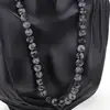 Colier Obsidian fulg de nea sfere 10mm, imagine 2