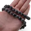 Colier Obsidian fulg de nea sfere 10mm, imagine 3