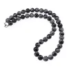 Colier Obsidian fulg de nea sfere 10mm