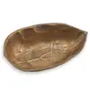 Tava vintage din alama in forma de frunza, 18cm