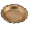 Bol vintage din alama cu margine dubla ornamentala, 25cm