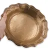 Bol vintage din alama cu margine dubla ornamentala, 25cm, imagine 3
