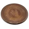 Tablou vintage din cupru gravata, scena regala ornamentala, 24,5cm