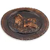 Tablou vintage din cupru gravata, model pasari in relief, 29cm