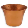 Galeata vintage din cupru ciocanit manual, 18cm