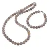 Set colier si bratara Agat gri sfere 8mm