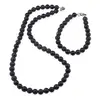 Set colier si bratara Agat negru spider sfere 8mm