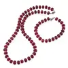Set colier si bratara Agat rodolit discuri fatetate 8mm si Cristal de stanca sfere fatetate 3mm