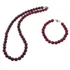 Set colier si bratara Agat rodolit sfere fatetate 8mm