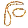 Set colier si bratara Calcit sfere 8mm