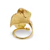 Inel din argint 925 placat cu aur 14k reglabil cu Ametist, model petale, imagine 2