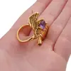 Inel din argint 925 placat cu aur 14k reglabil cu Ametist, model petale, imagine 5