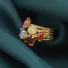 Inel din argint 925 placat cu aur 14k cu cristale incrustate, model spiralat - marimea 55, imagine 3