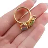 Inel din argint 925 placat cu aur 14k cu cristale incrustate, model spiralat - marimea 55, imagine 5