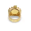 Inel din argint 925 placat cu aur 14k cu Piatra lunii centrala si Peridot cu Granat incrustate, marimea 58, imagine 2
