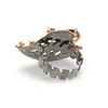 Inel din argint 925 placat cu aur 14k si rodiu negru cu cristale incrustate, model frunza - marimea 58, imagine 2