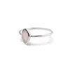 Inel din argint 925 subtire cu Opal de foc, marimea 57 - montura oval ascutit