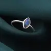 Inel din argint 925 subtire cu Opal de foc negru, marimea 57 - montura oval ascutit, imagine 3