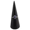 Inel din argint 925 subtire cu Opal de foc negru, marimea 57 - montura oval ascutit, imagine 4
