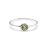 Inel din argint 925 subtire cu Peridot, marimea 54 - montura rotunda, imagine 2