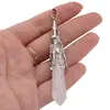 Pandantiv Cristal de stanca si montura din metal, 8cm, imagine 3
