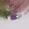 Pandantiv Fluorit mov tubular, 24mm, imagine 2