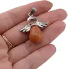 Pandantiv inger Calcit orange cu metal, 34mm, imagine 3