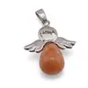 Pandantiv inger Calcit orange cu metal, 34mm