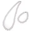Set colier si bratara Cristal de stanca sfere mate 10mm