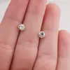 Cercei cu surub din Argint 925 si zircon alb, 4-5mm, imagine 3