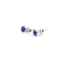 Cercei cu surub din Argint 925 si zircon albastru inchis, 4-5mm