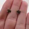 Cercei cu surub din Argint 925 si zircon galben, 6mm, imagine 3