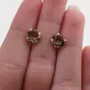 Cercei cu surub din Argint 925 si zircon galben, 7mm, imagine 3