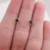 Cercei cu surub din Argint 925 si zircon mov, 4-5mm, imagine 3