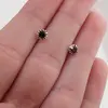 Cercei cu surub din Argint 925 si zircon rosu inchis, 4-5mm, imagine 3