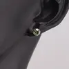 Cercei cu surub din Argint 925 si zircon verde deschis, 4-5mm, imagine 2
