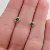 Cercei cu surub din Argint 925 si zircon verde deschis, 4-5mm, imagine 3
