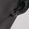 Cercei cu surub din Argint 925 si zircon verde inchis, 4-5mm, imagine 2