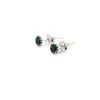 Cercei cu surub din Argint 925 si zircon verde inchis, 4-5mm