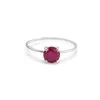 Inel din argint 925 subtire cu Agat roz, marimea 56 - montura tip prong, imagine 2