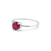 Inel din argint 925 subtire cu Agat roz, marimea 56 - montura tip prong
