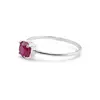 Inel din argint 925 subtire cu Agat roz, marimea 59 - montura tip prong