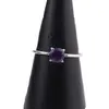 Inel din argint 925 subtire cu Ametist incrustat, marimea 57 - montura tip prong, imagine 4