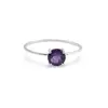 Inel din argint 925 subtire cu Ametist, marimea 57 - montura tip prong, imagine 2