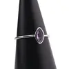 Inel din argint 925 subtire cu Ametist, marimea 60 - montura oval ascutit, imagine 4