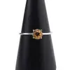 Inel din argint 925 subtire cu Citrin, marimea 59 - montura tip prong, imagine 4