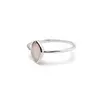 Inel din argint 925 subtire cu Opal de foc, marimea 52 - montura oval ascutit