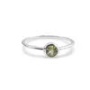 Inel din argint 925 subtire cu Peridot incrustat, marimea 54 - montura rotunda, imagine 2